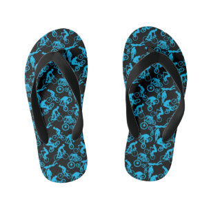 Cycling Freestyles Pattern.b x4 Black BG Kid's Flip Flops