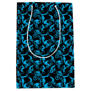 Cycling Freestyles Pattern.b x4 Black BG Medium Gift Bag