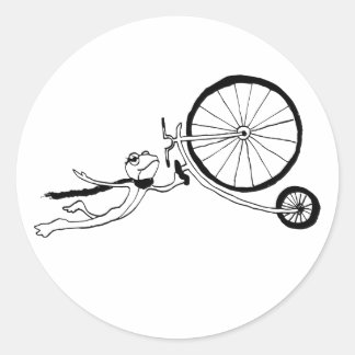 Cycling Frog Classic Round Sticker