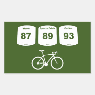Cycling Fuel: Water, Sports Drink, Coffee Rectangular Sticker