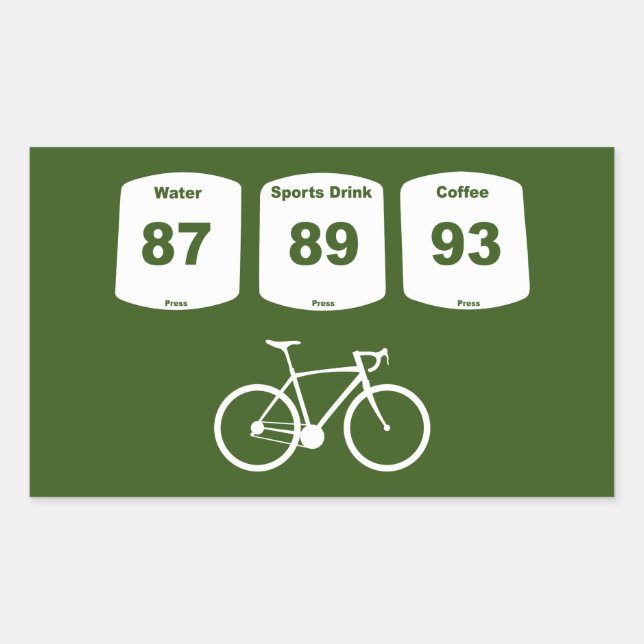 Cycling Fuel: Water, Sports Drink, Coffee Rectangular Sticker (Front)