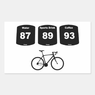 Cycling Fuel: Water, Sports Drink, Coffee Rectangular Sticker