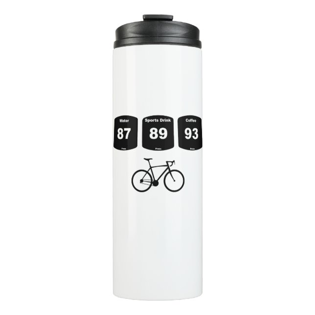 Cycling Fuel: Water, Sports Drink, Coffee Thermal Tumbler (Front)
