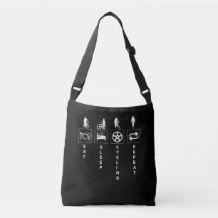 Cycling Funny Sports Quote Eat Sleep Repeat Crossbody Bag