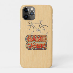 Cycling Game Over. Wood Background iPhone 11 Pro Case
