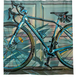 Cycling gifts for dad shower curtain