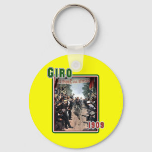 Cycling Giro 1909 Italy flag Retro Vintage Art Key Ring