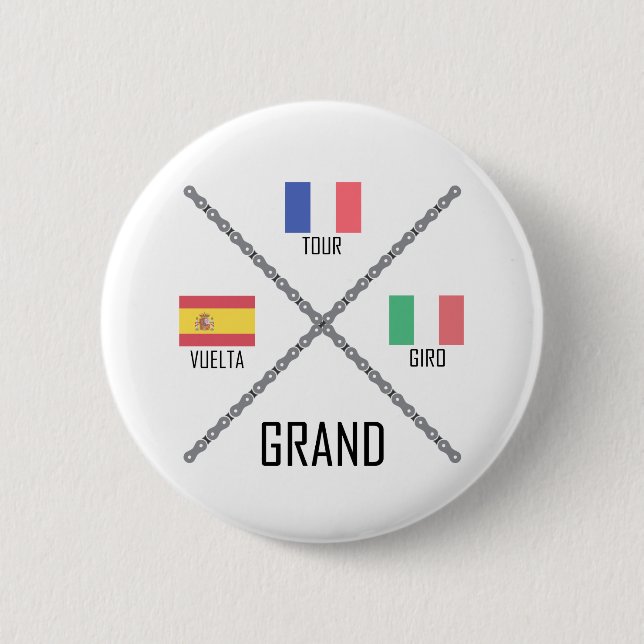 Cycling Grand Tours 6 Cm Round Badge (Front)