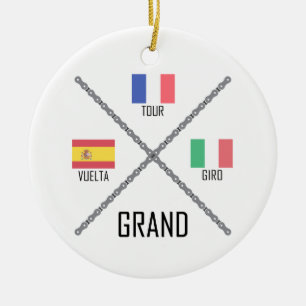 Cycling Grand Tours Ceramic Tree Decoration