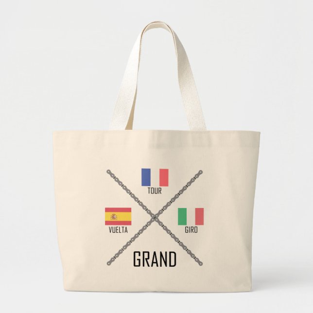 Cycling Grand Tours Large Tote Bag (Front)