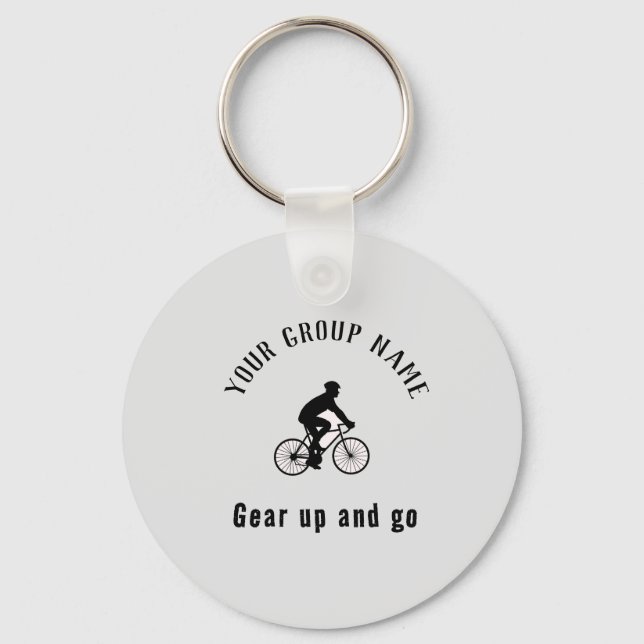 Cycling group custom name key ring (Front)