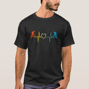 Cycling Heartbea Retro Cyclist Biking T-Shirt