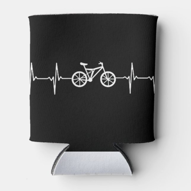 Cycling Heartbeat / Bicycle/ Rider/ Biking Can Cooler (Front)