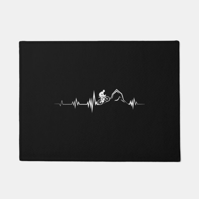 Cycling Heartbeat Racing Bicycle Mountain Bike Doormat (Front)