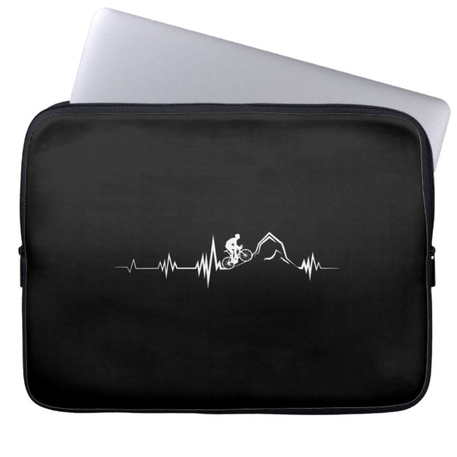Cycling Heartbeat Racing Bicycle Mountain Bike Laptop Sleeve (Front)