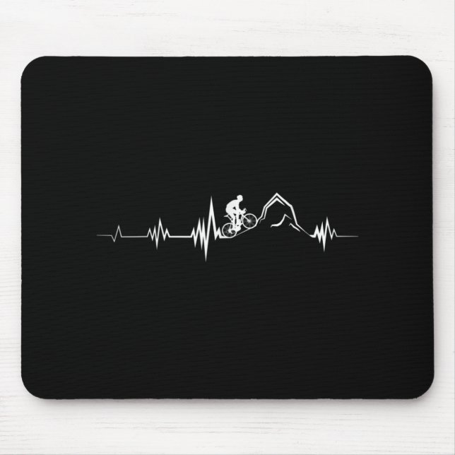 Cycling Heartbeat Racing Bicycle Mountain Bike Mouse Mat (Front)