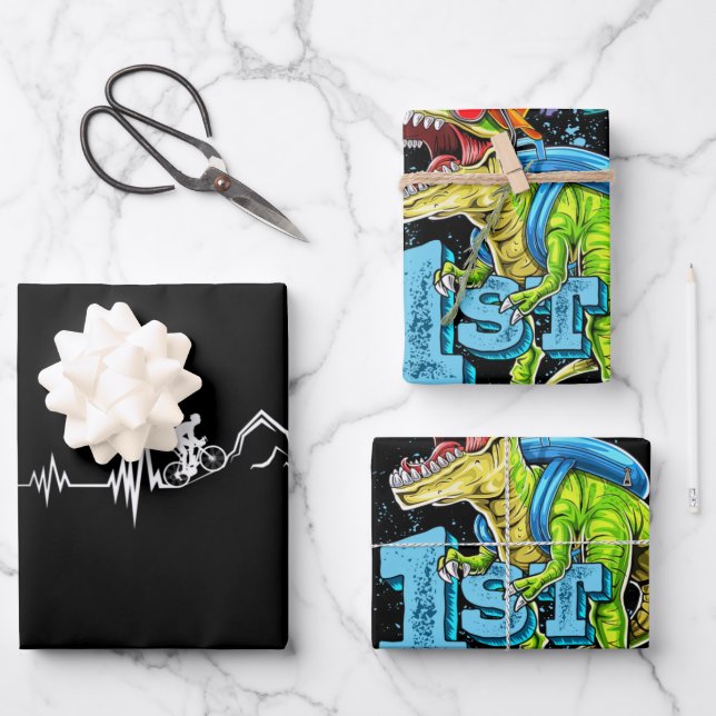 Cycling Heartbeat Racing Bicycle Mountain Bike Wrapping Paper Sheet (Front)