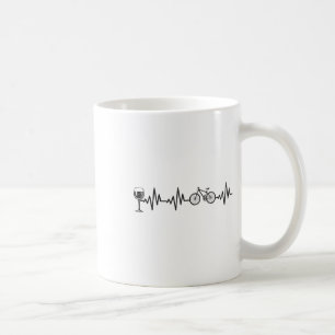 Cycling Heartbeat Wine Mountain Biking Bicycle Cyc Coffee Mug