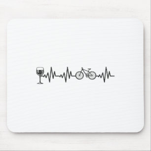 Cycling Heartbeat Wine Mountain Biking Bicycle Cyc Mouse Mat