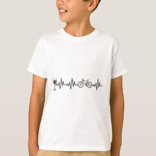 Cycling Heartbeat Wine Mountain Biking Bicycle Cyc T-Shirt