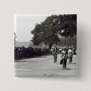 Cycling in Hyde Park, c.1910 15 Cm Square Badge