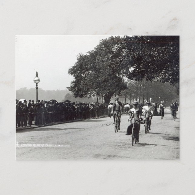 Cycling in Hyde Park, c.1910 Postcard (Front)
