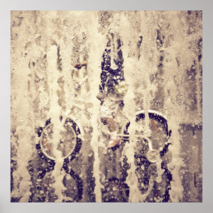 Cycling in the Rain Poster