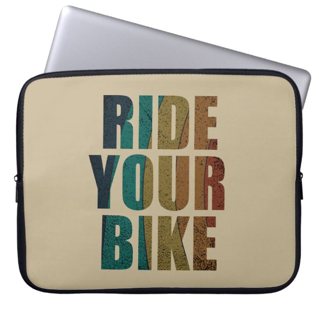 cycling inspirational quotes laptop sleeve (Front)