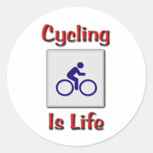 Cycling Is Life Classic Round Sticker