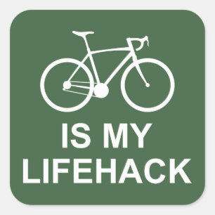 Cycling Is My Lifehack Square Sticker