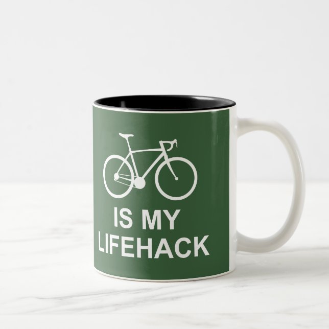 Cycling Is My Lifehack Two-Tone Coffee Mug (Right)