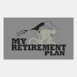 Cycling is my retirement plan rectangular sticker