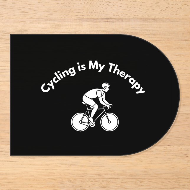 Cycling is My Therapy Acrylic Invitations (Front)