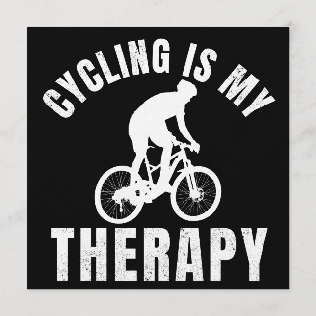 cycling is my therapy funny biking gift invitation (Front)