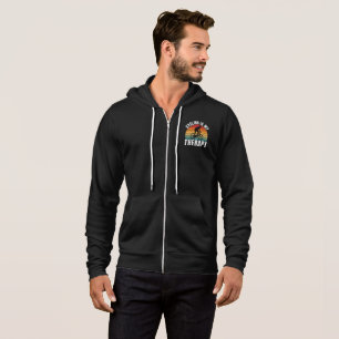 Cycling is my therapy Funny Vintage Typography  Hoodie
