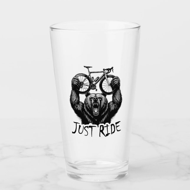 Cycling Just Ride Bear Glass (Front)