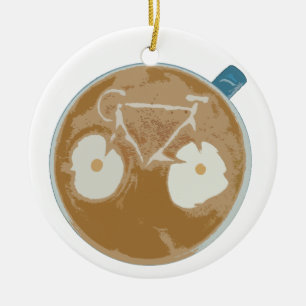 Cycling Latte Art Ceramic Tree Decoration