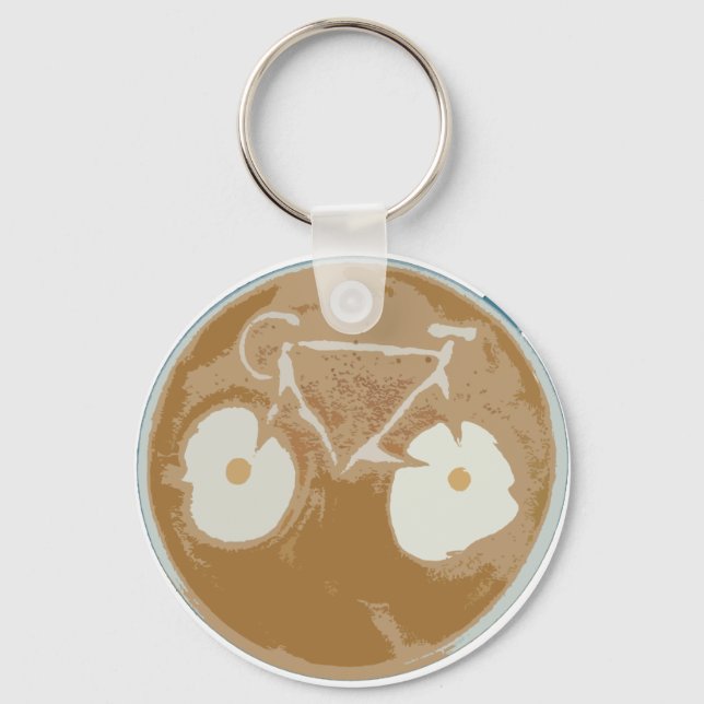 Cycling Latte Art Key Ring (Front)