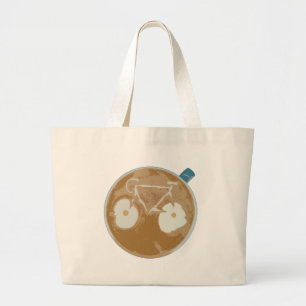 Cycling Latte Art Large Tote Bag