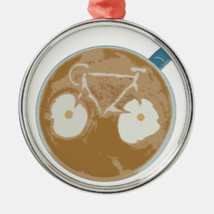 Cycling Latte Art Metal Tree Decoration