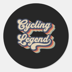 Cycling Legend Bicycle Riding Cyclist Mens Womens Classic Round Sticker