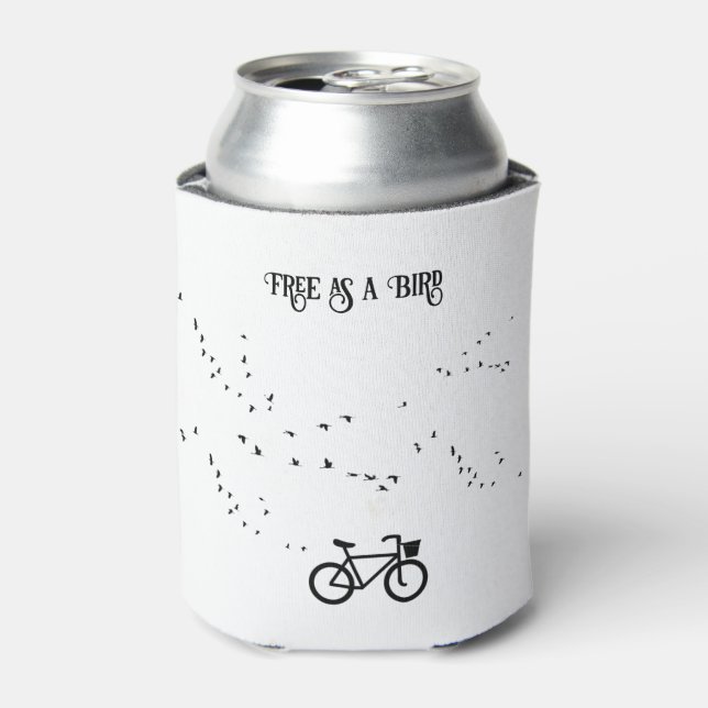 Cycling Life, free as a bird customisable Can Cooler (Can Front)