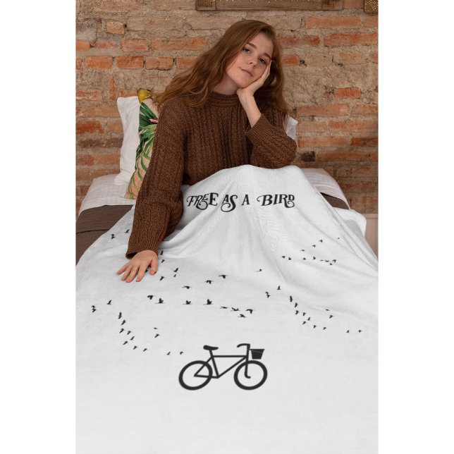 Cycling Life, free as a bird customisable Fleece Blanket (Creator Uploaded)
