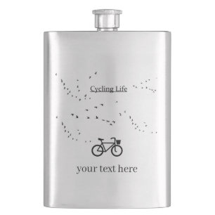 Cycling Life, free as a bird customisable Hip Flask
