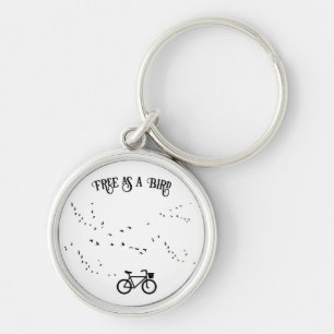 Cycling Life, free as a bird customisable Key Ring