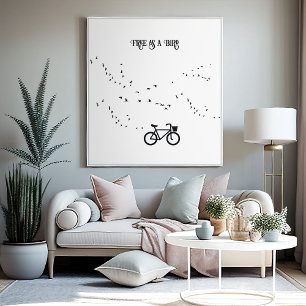 Cycling Life, free as a bird customisable Poster