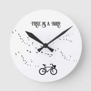 Cycling Life, free as a bird customisable Round Clock
