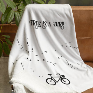 Cycling Life, free as a bird customisable Sherpa Blanket