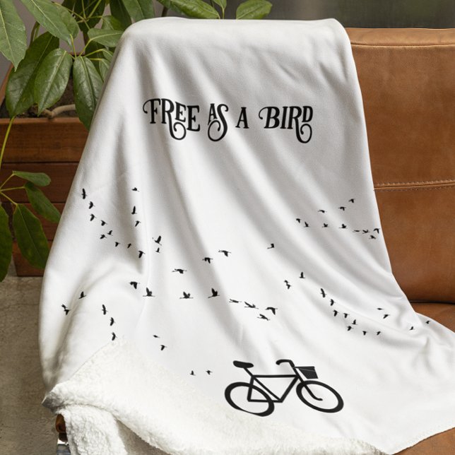 Cycling Life, free as a bird customisable Sherpa Blanket (Creator Uploaded)