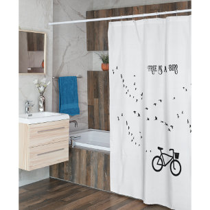 Cycling Life, free as a bird customisable Shower Curtain